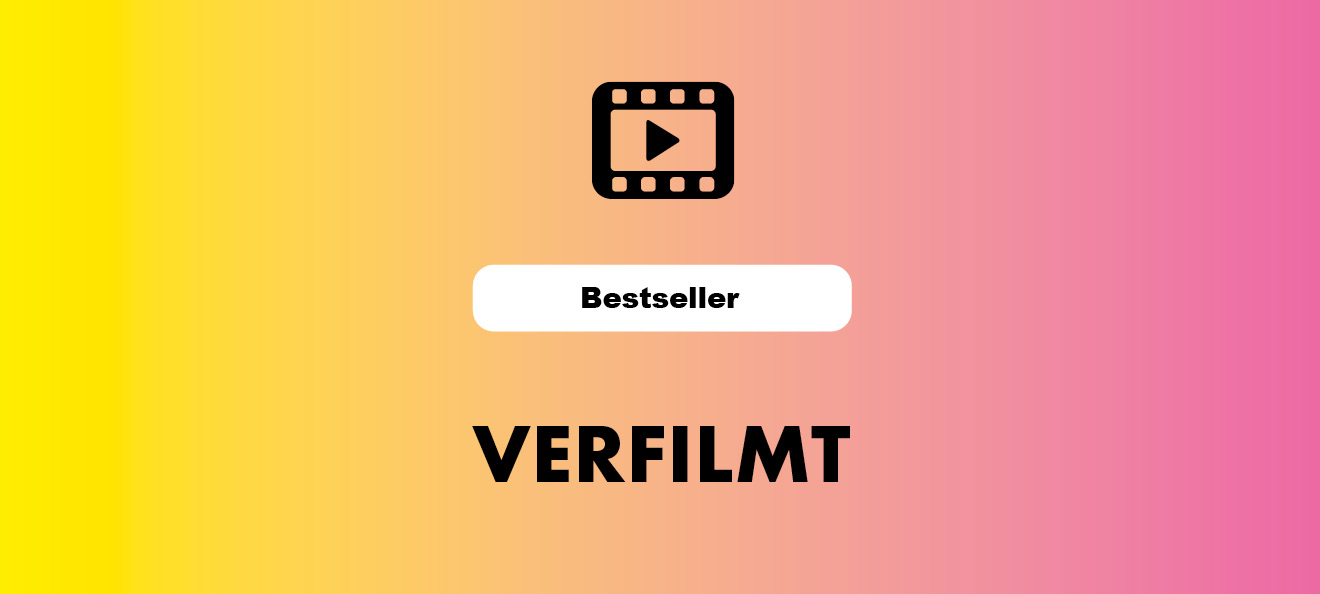 Banner: Das Banner hat einen Farbverlauf von gelb zu pink und darauf steht: "Bestseller. Verfilmt". Der Link führt zu einer Themenwelt mit Büchern, die verfilmt wurden und im März im Kino laufen, oder auf Amazon Prime Video oder Netflix gestreamt werden können. 